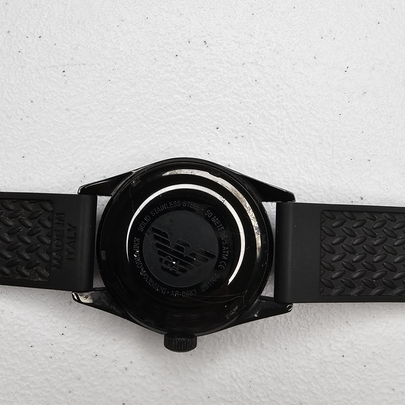 Emporio Armani AR0683 Black Men’s Watch – Rubber Strap - Picture 5 of 13